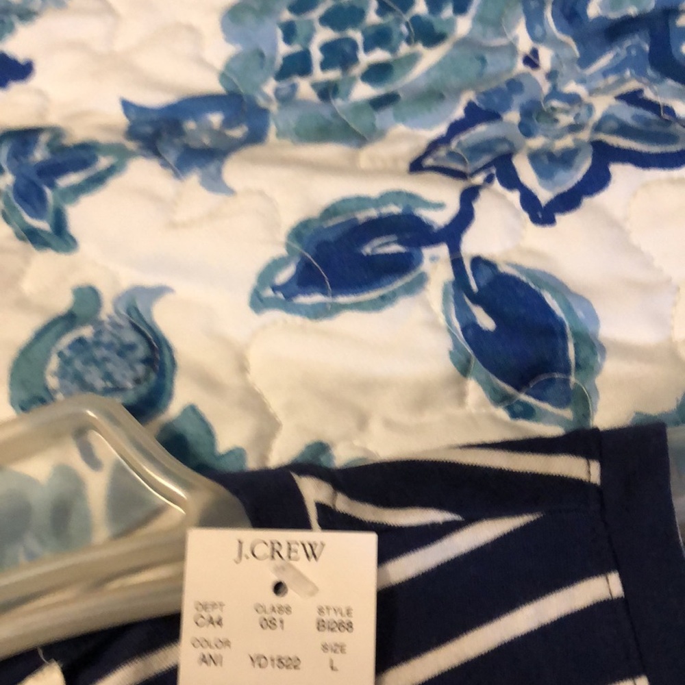 NWT J Crew Ladies Sleeveless Navy & White Striped Dress -Cotton - Picture 6 of 6